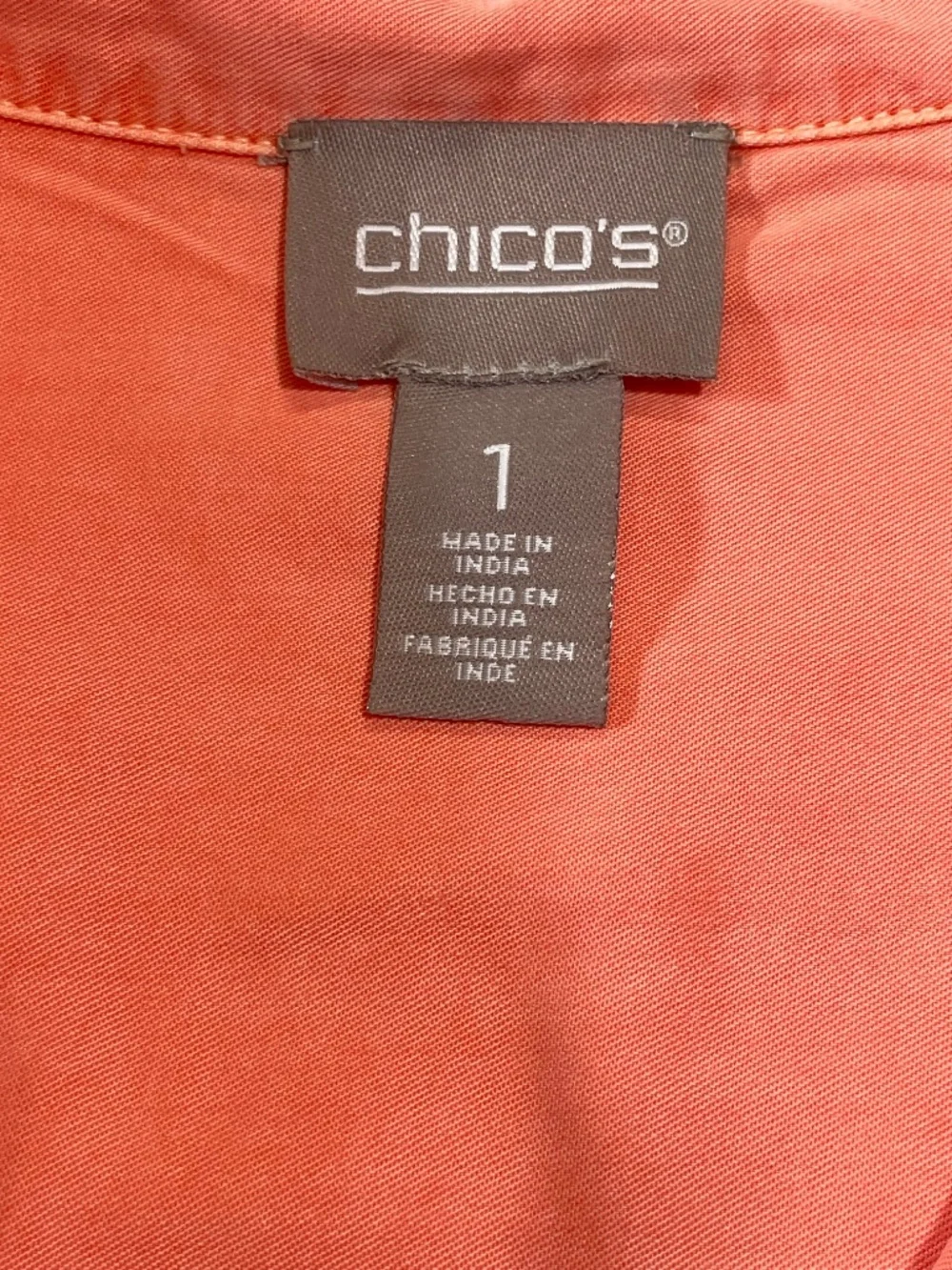 Chico's Long Sleeve Button Down Shirt Size 1 - Picture 3 of 11